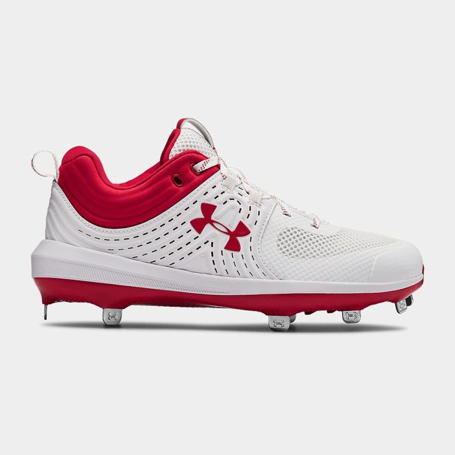 Under Armour Glyde ST - Damske Softball Obuv - Biele/Červené